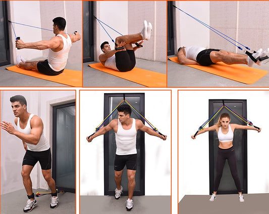 Portable Fitness Resistance Tubes.