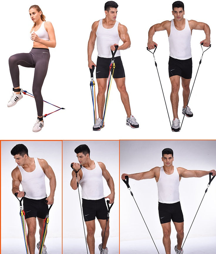 Portable Fitness Resistance Tubes.