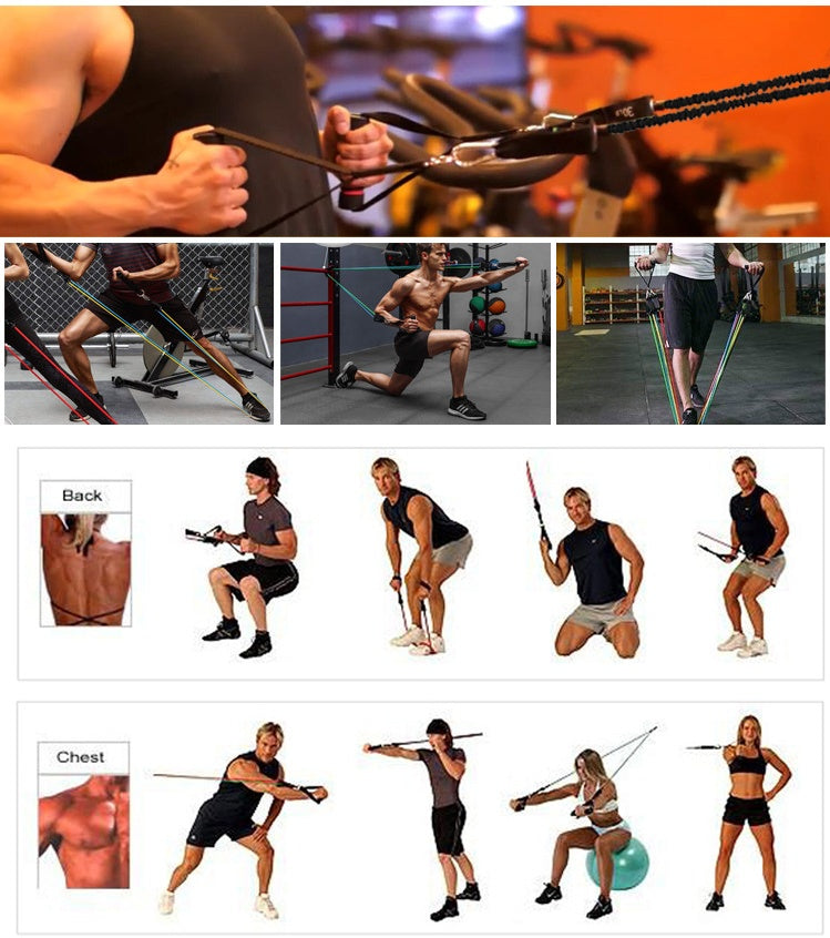 Portable Fitness Resistance Tubes.
